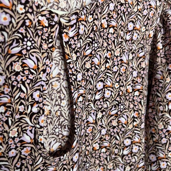 J. Crew Top Womens Small Balloon Sleeve Floral Print Long Sleeve Keyhole Blouse - Picture 2 of 11